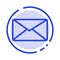 Mail, Email, User, Interface Blue Dotted Line Line Icon