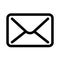 Mail envelope icon. Symbol of e-mail communication or post office. Outline modern design element. Simple black flat