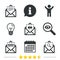 Mail envelope icons. Message document symbols.