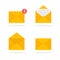 Mail envelope icons set. New messages. Email send message concept vector illustration.