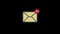 Mail envelope number counter animation black background