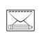 Mail Envelope with Pencil Outline Flat Icon