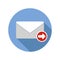 Mail forwarding icon. Email icon with long shadow.