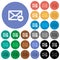 Mail forwarding round flat multi colored icons