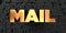 Mail - Gold text on black background - 3D rendered royalty free stock picture