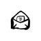 Mail grunge icon. Letter brush ink vector illustration.