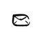 Mail grunge icon. Letter brush ink vector illustration.