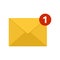 Mail icon. Incoming new email message. Vector