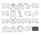 Mail icon set. Collection of line art message symbols. Email