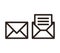 Mail icon set. Envelope sign