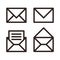 Mail icon set. Envelope sign