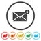 Mail icon with unread messages on a white background