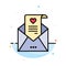 Mail, Love Letter, Proposal, Wedding Card Abstract Flat Color Icon Template