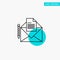 Mail, Message, Fax, Letter turquoise highlight circle point Vector icon