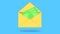 mail with money flat animation. Mail envelope isolate.