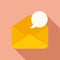 Mail new message icon flat vector. Share button