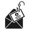 Mail phishing icon, simple style