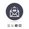 Mail print icon. Envelope symbol. Message sign.