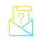 Mail question gradient linear vector icon