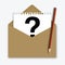 Mail with Question Mark on note paper