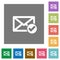 Mail read square flat icons