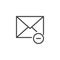 Mail remove line icon