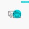 Mail, Reply, Forward, Business, Correspondence, Letter turquoise highlight circle point Vector icon