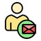 Mail request icon color outline vector