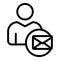 Mail request icon, outline style