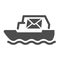 Mail sea delivery icon vector illustration order, parcel, cargo, postal nautical express shipping