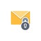 Mail security lock flat icon