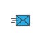 Mail send filled outline icon