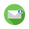 Mail sender icon. Email icon with long shadow.