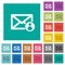 Mail sender square flat multi colored icons