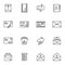 Mail service line icons set