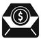Mail support money icon simple vector. Dark social economy
