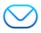 Mail symbol icon - blue gradient outline rounded, isolated - vector