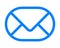 Mail symbol icon - blue simple outline rounded, isolated - vector