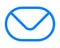 Mail symbol icon - blue simple outline rounded, isolated - vector