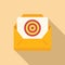 Mail target icon flat vector. Hunter group