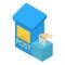 Mail voting icon isometric vector. Voting document in vote box and postbox icon
