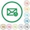 Mail warning flat icons with outlines