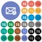 Mail warning round flat multi colored icons