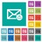 Mail warning square flat multi colored icons