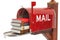 Mailbox with Books. 3D rendering