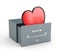 Mailbox with heart - like in social networks. Social networks metaphor