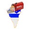 Mailbox on the Israeli map. Shipping in Israel, concept. 3D rendering