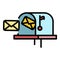 Mailbox letters icon color outline vector