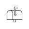 Mailbox line icon, outline vector sign