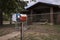 Mailbox painted with the Texas Flag in fron of a house in Texas, USA